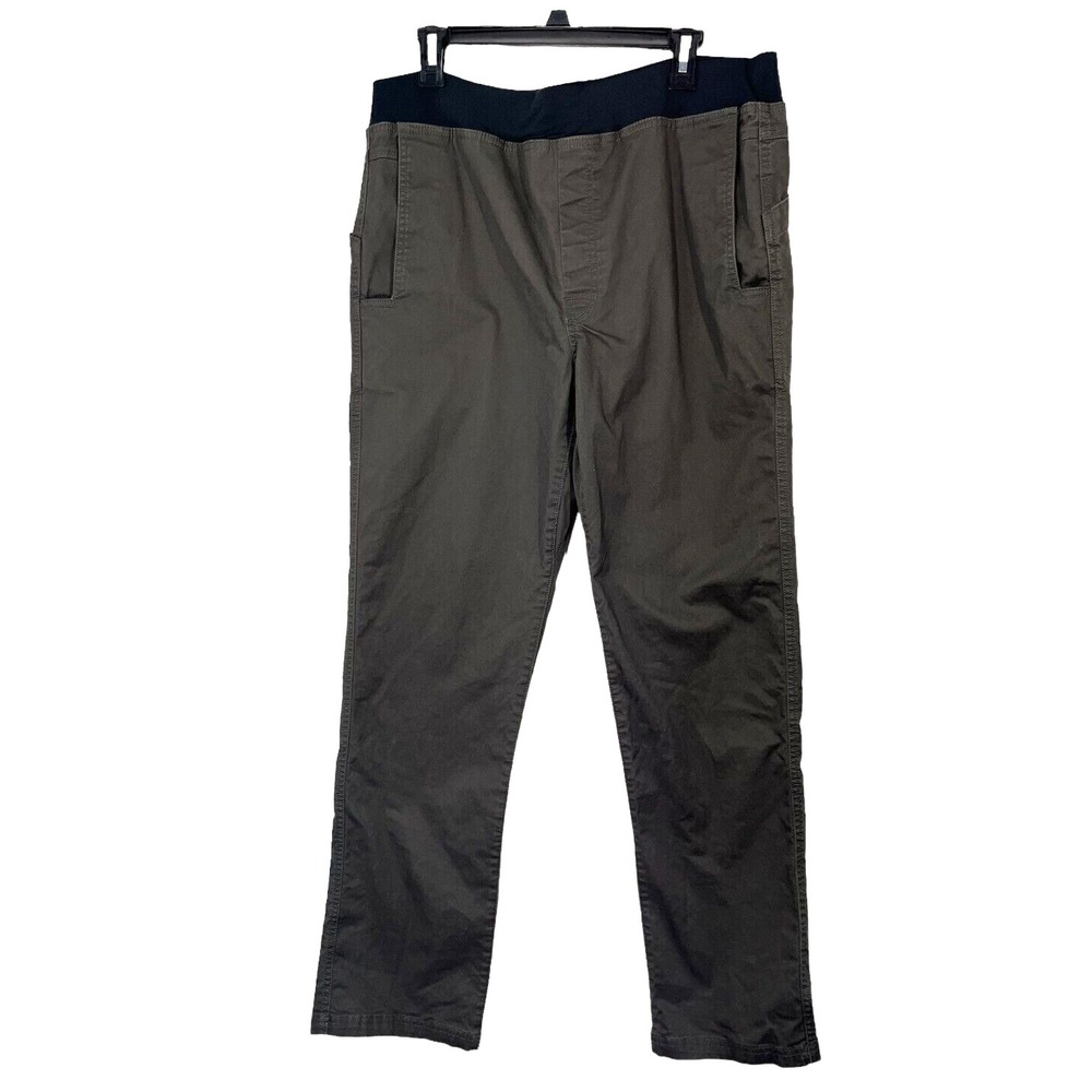 Prana Men's Pull On Pants Slim Fit Inseam 32" XL Gray‎ 36" Waist
